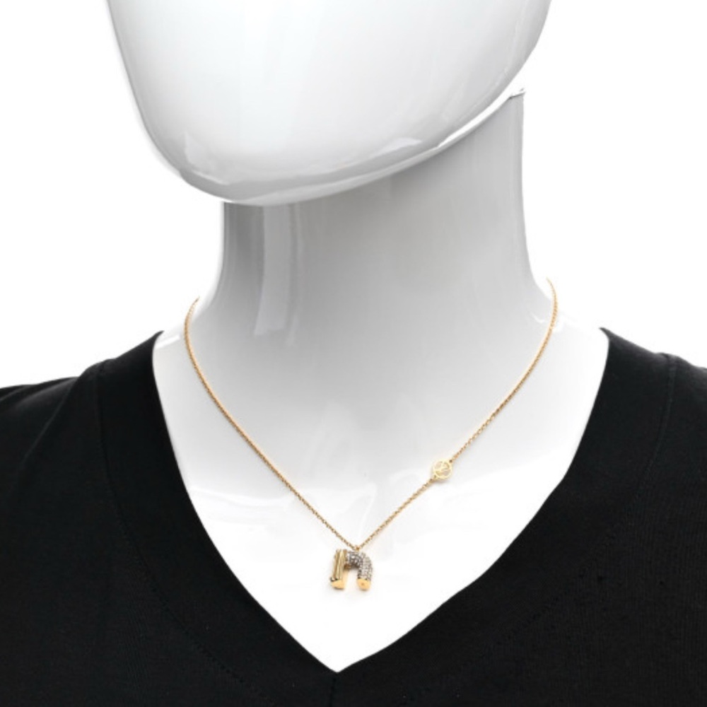 Louis Vuitton Gold & Crystal LV And Me Letter “N” Necklace - Picture 6 of 9